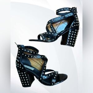 Steve Madden Black Studded Heeled Sandals